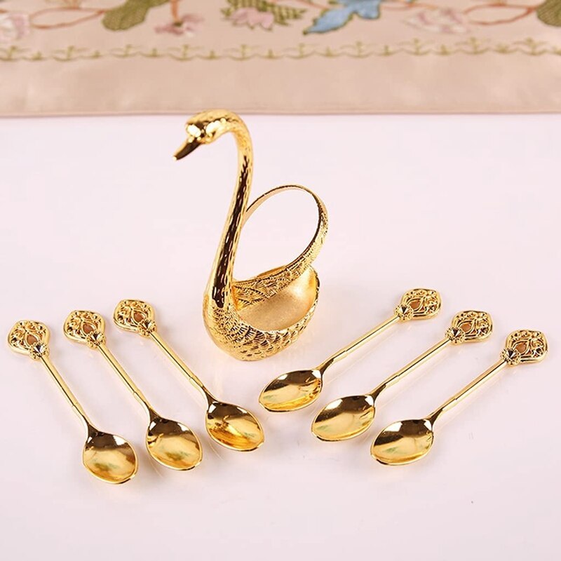 7Pcs Swan Spoon Holder