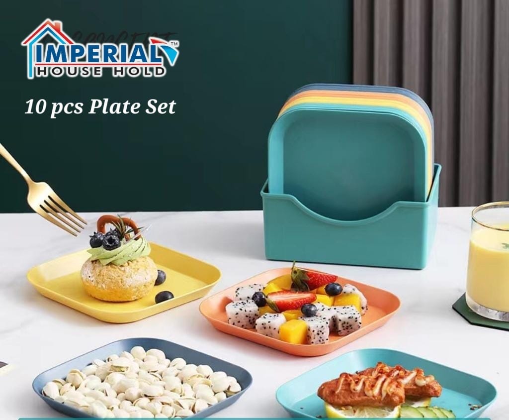 Plate Set With Holder