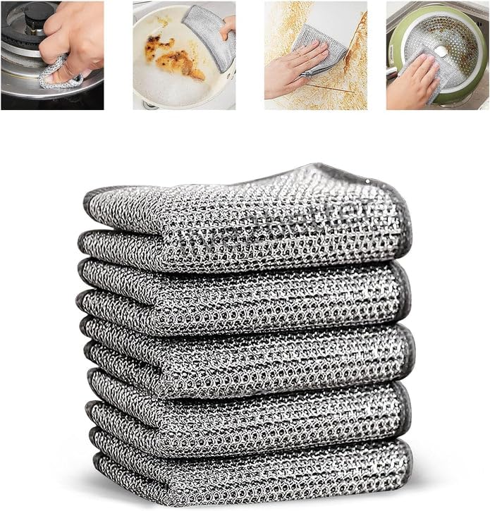 Pack of 4 Steel Wire Cleaning Cloth