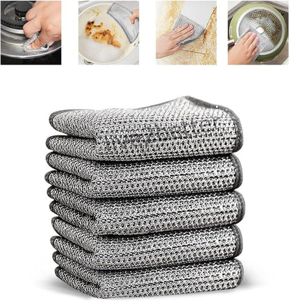 Pack of 4 Steel Wire Cleaning Cloth