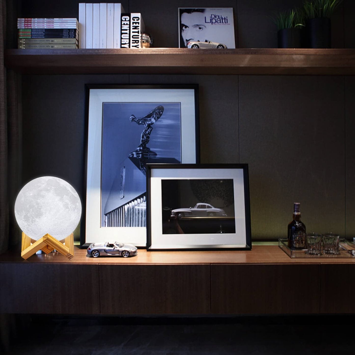3D Moon Lamp with Plastic Stand