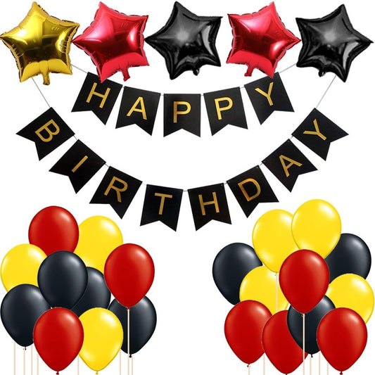 Red Black Yellow Party Decorations