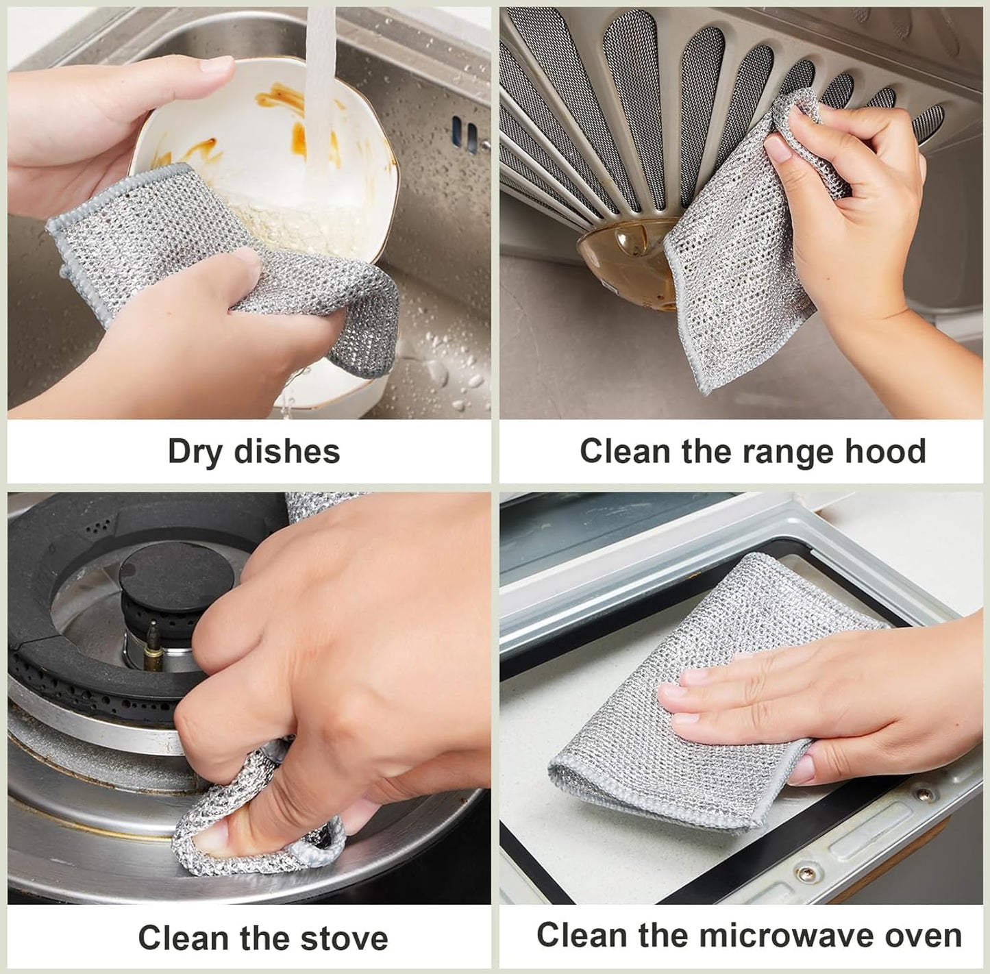 Pack of 4 Steel Wire Cleaning Cloth