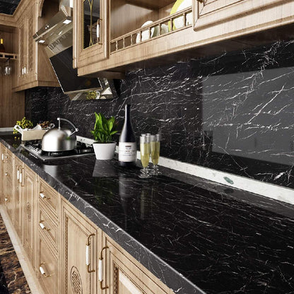 Black Marble Adhesive Sticker