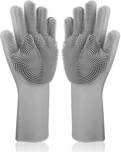 Magic Silicone Scrubber Rubber Cleaning Gloves