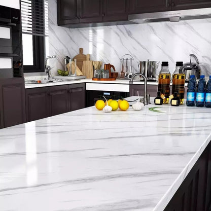 White Marble Adhesive Sticker