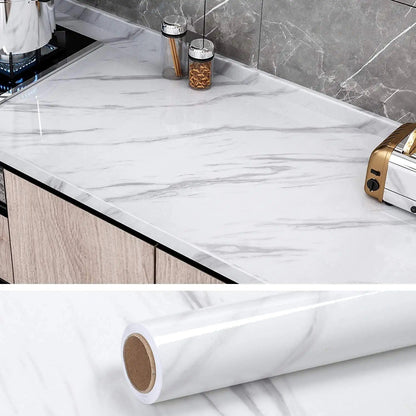 White Marble Adhesive Sticker