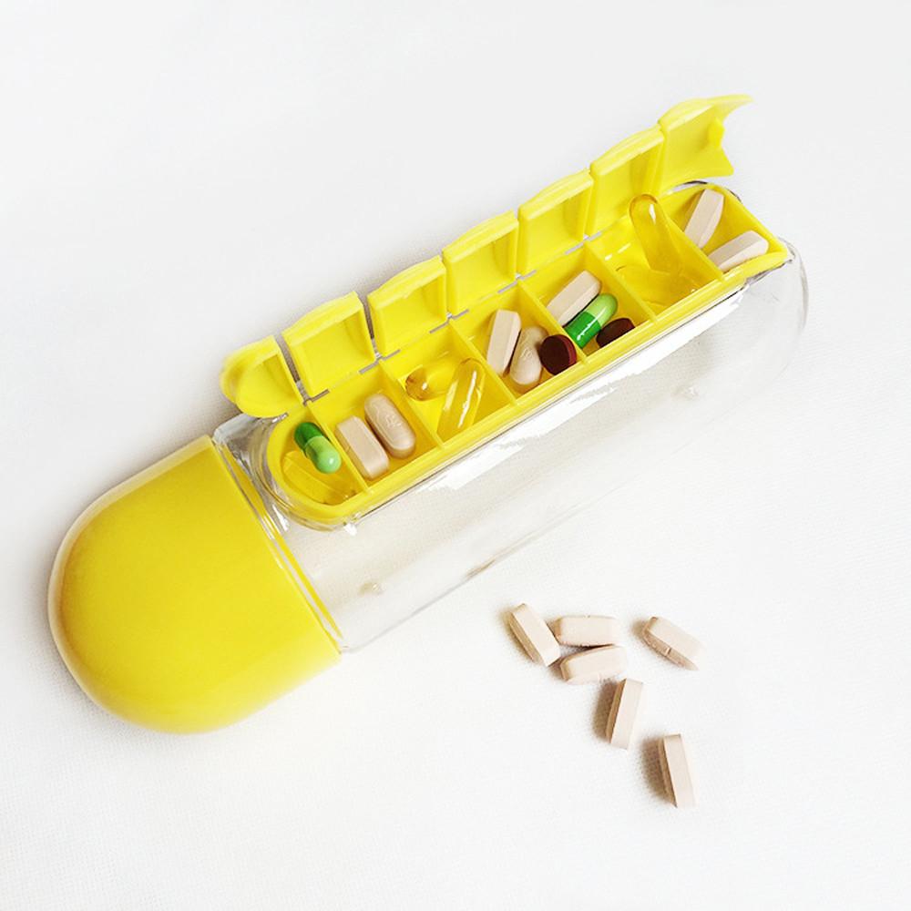 Pill Bottle / Water Bottle with Pill Box