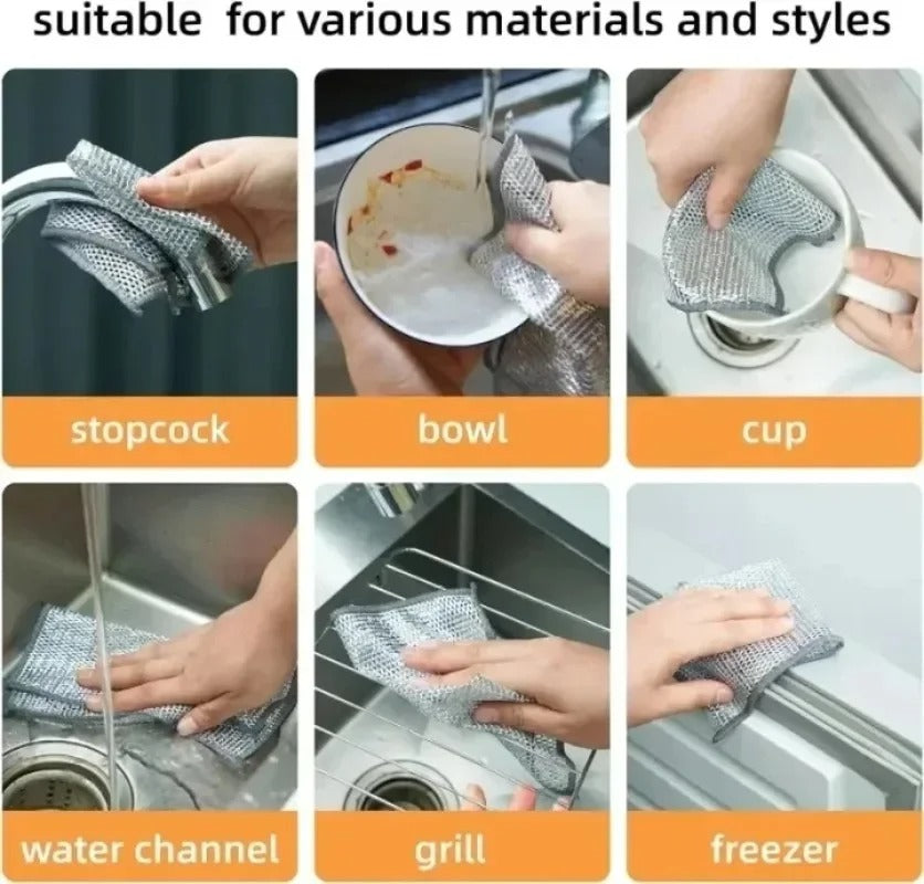Pack of 4 Steel Wire Cleaning Cloth