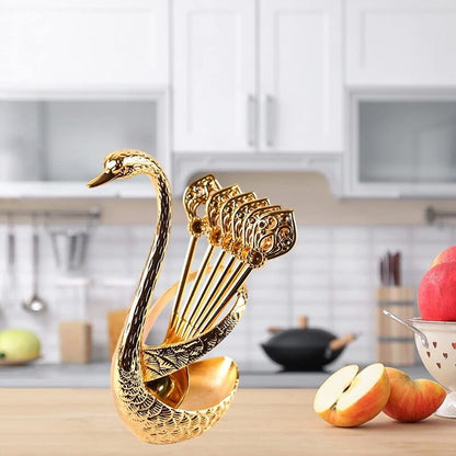 7Pcs Swan Spoon Holder