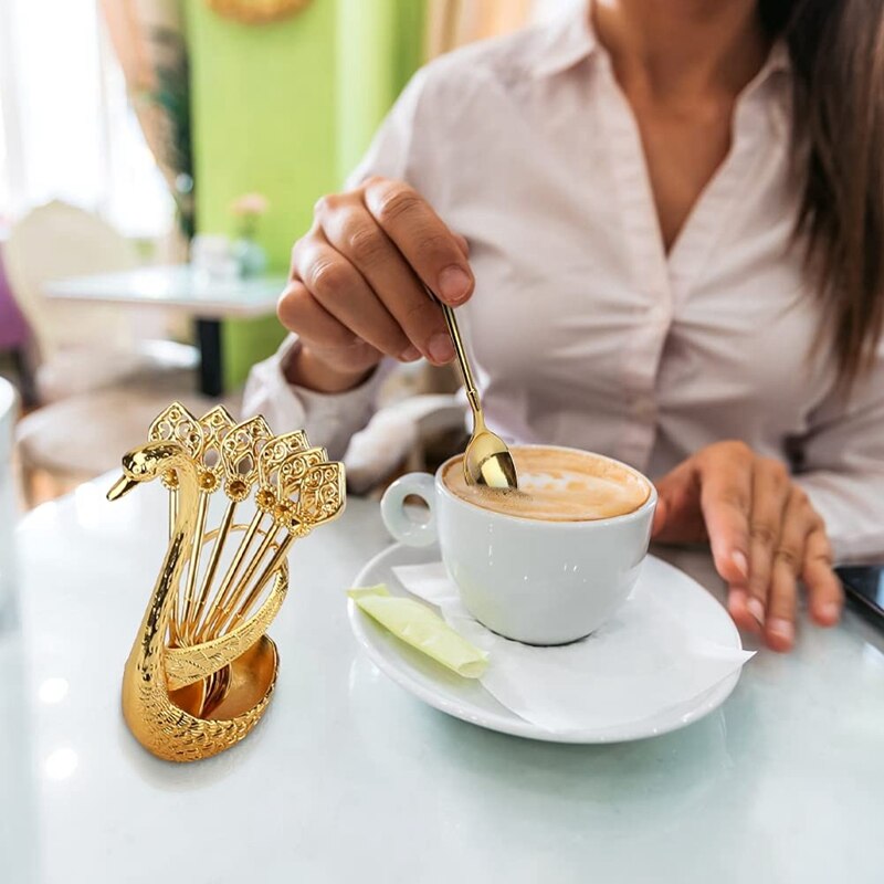 7Pcs Swan Spoon Holder