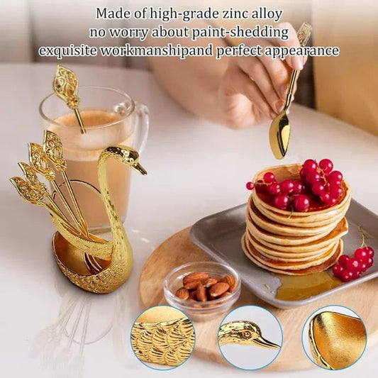 7Pcs Swan Spoon Holder