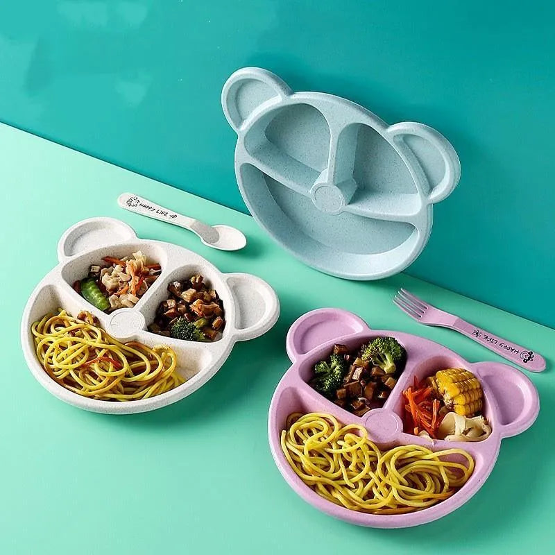 BPA Free Bear Baby Feeding Plate Set