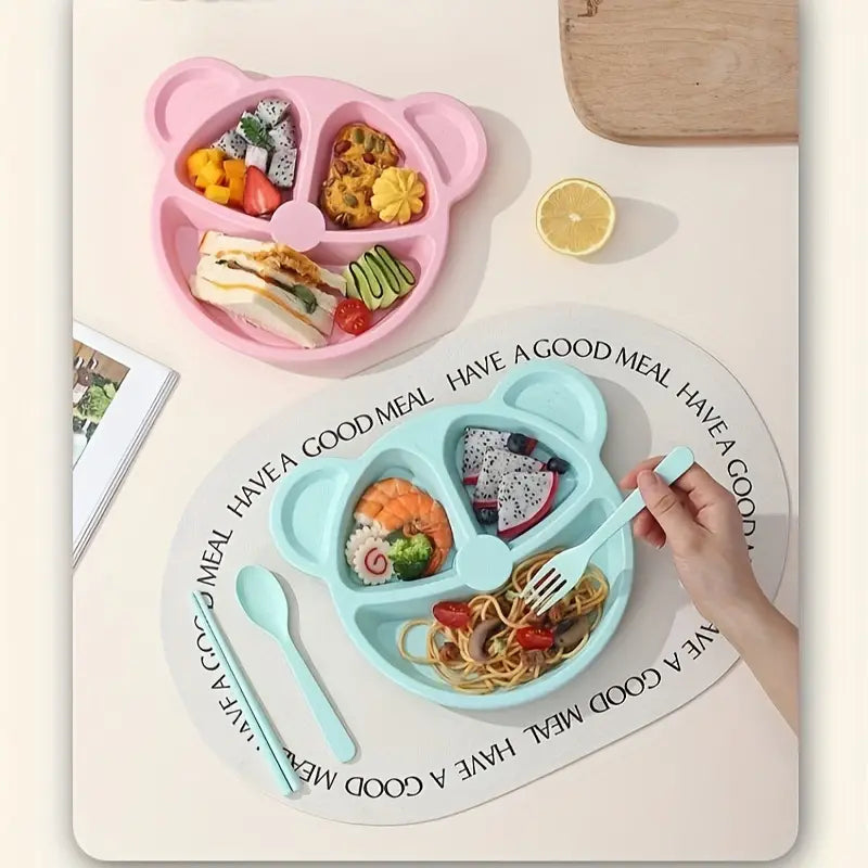 BPA Free Bear Baby Feeding Plate Set