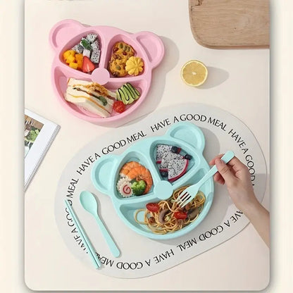 BPA Free Bear Baby Feeding Plate Set