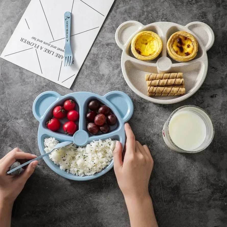 BPA Free Bear Baby Feeding Plate Set