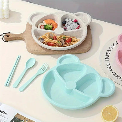 BPA Free Bear Baby Feeding Plate Set