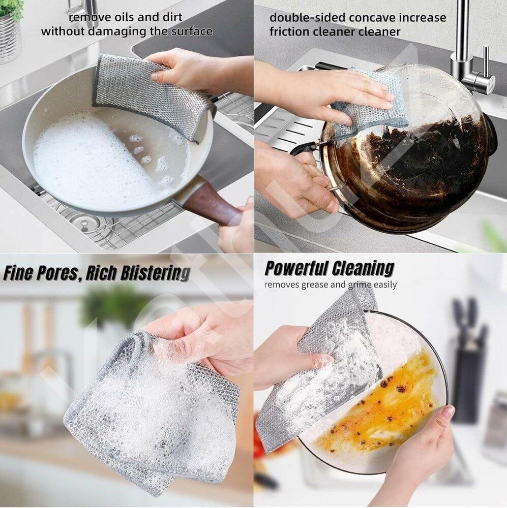 Pack of 4 Steel Wire Cleaning Cloth