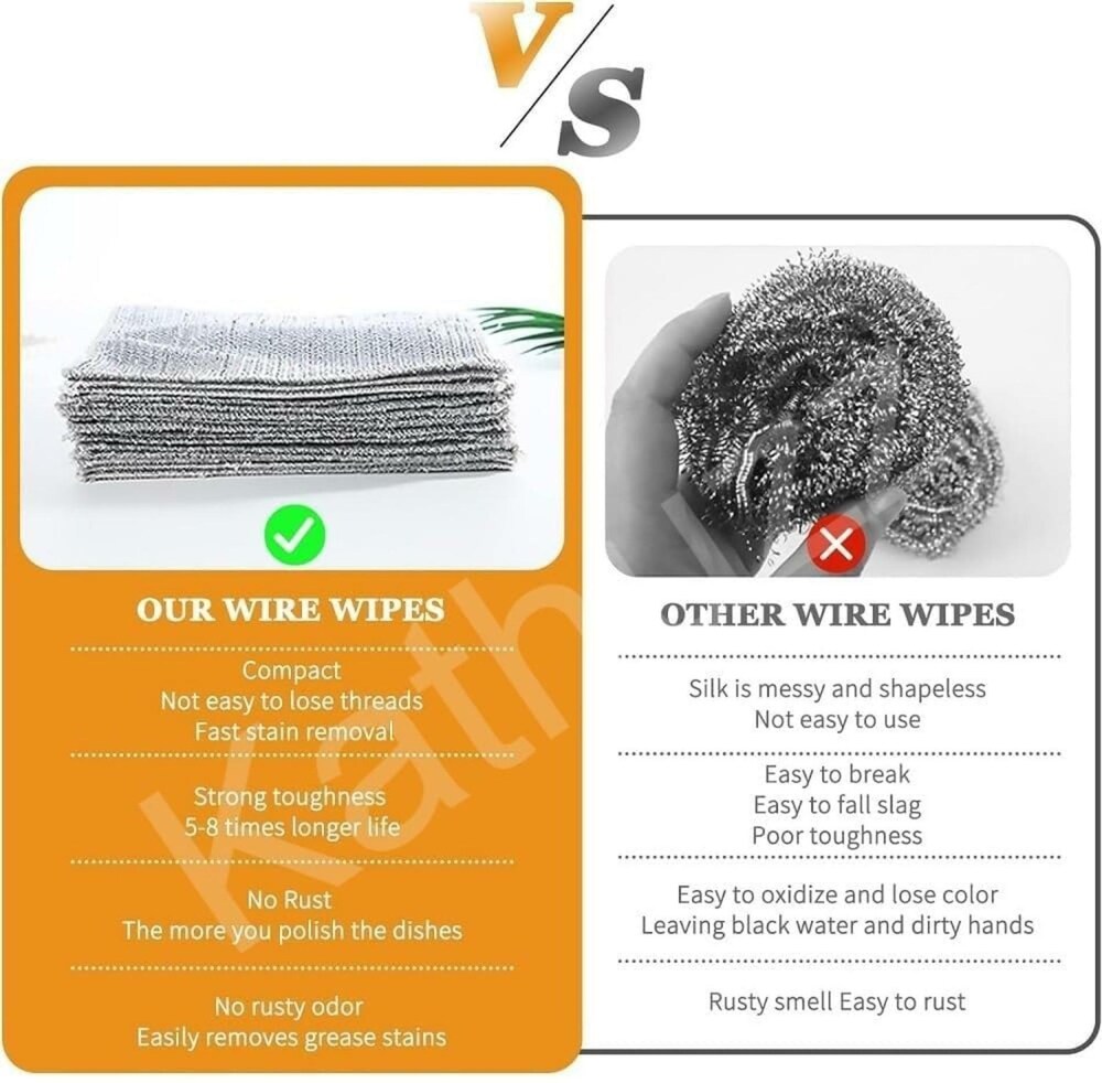 Pack of 4 Steel Wire Cleaning Cloth