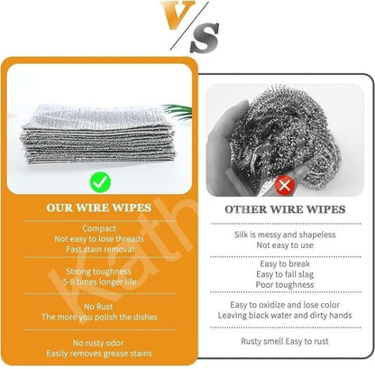 Pack of 4 Steel Wire Cleaning Cloth
